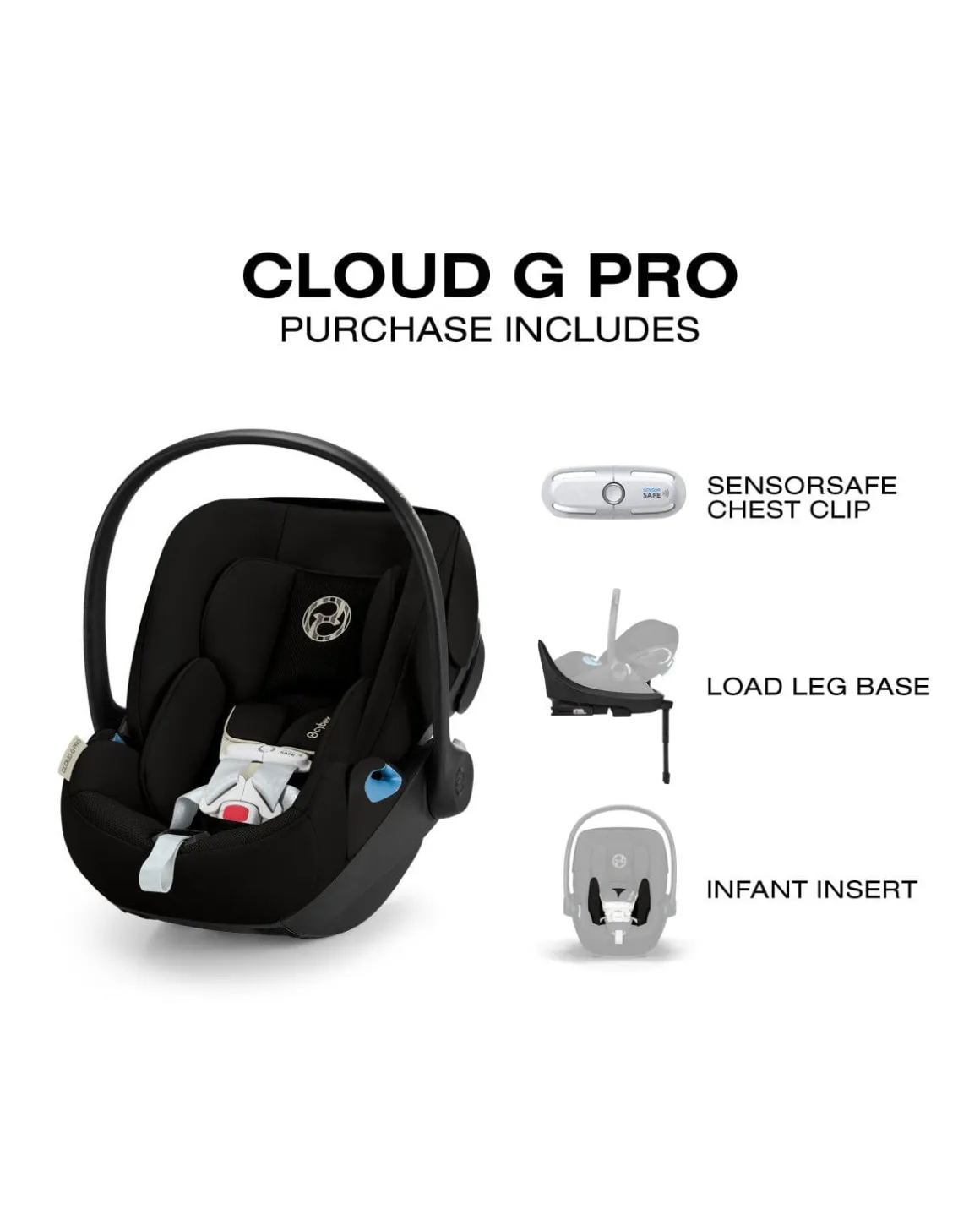 Cybex Cloud G Pro Comfort Extend Infant Car Seat - Moon Black