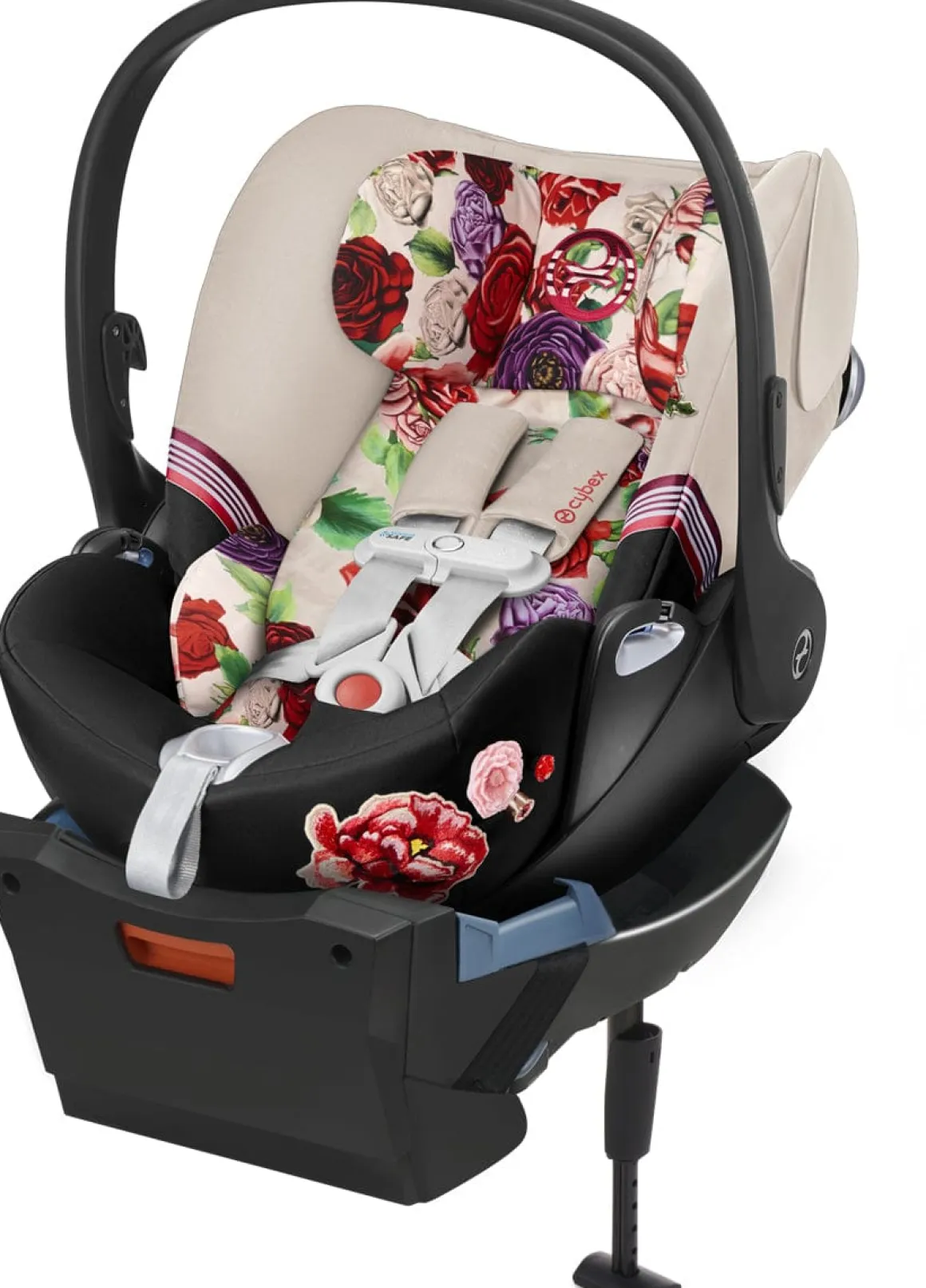 Cybex Cloud Q SensorSafe Reclining Infant Car Seat - Spring Blossom Light
