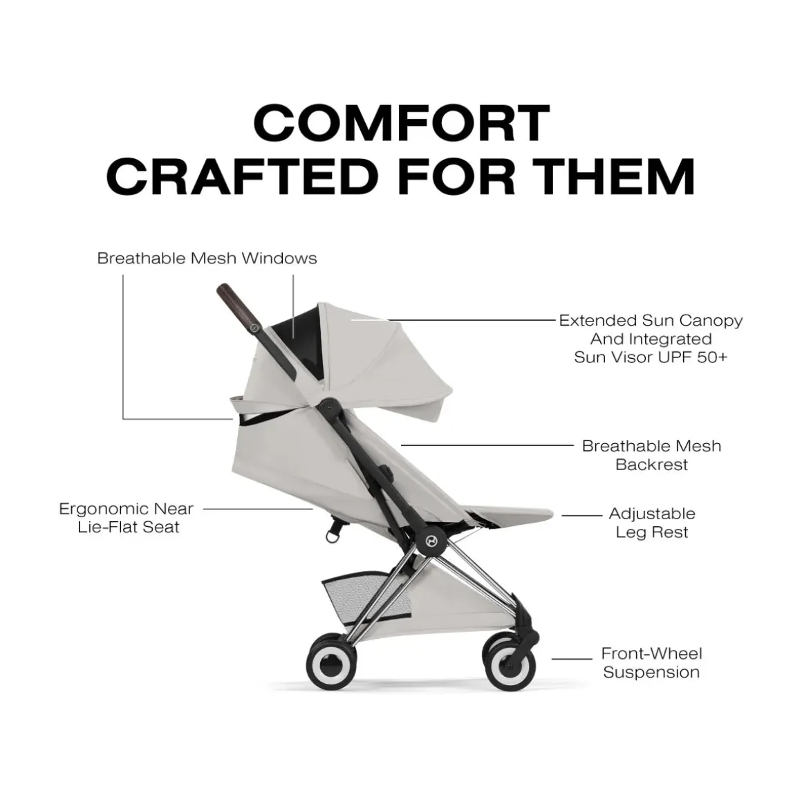 Cybex Coya Stroller (2026) - Style Collection - Chrome Frame / City Grey Lux Seat