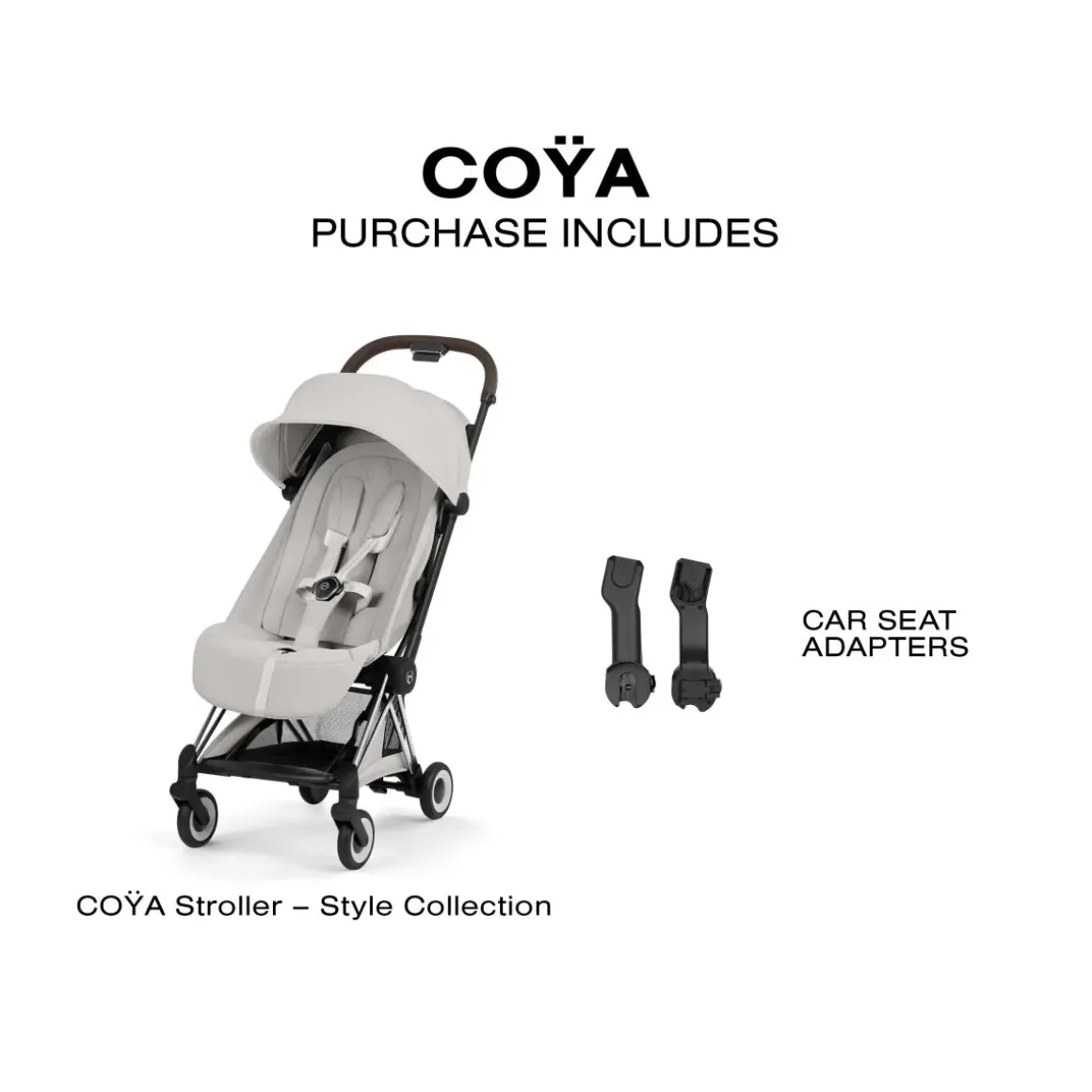 Cybex Coya Stroller (2026) - Style Collection - Chrome Frame / City Grey Lux Seat