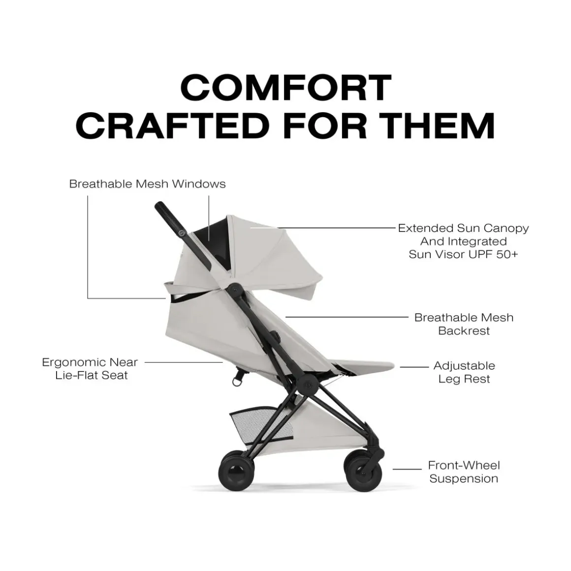 Cybex Coya Stroller (2026) - Style Collection - Matte Black Frame / City Grey Lux Seat
