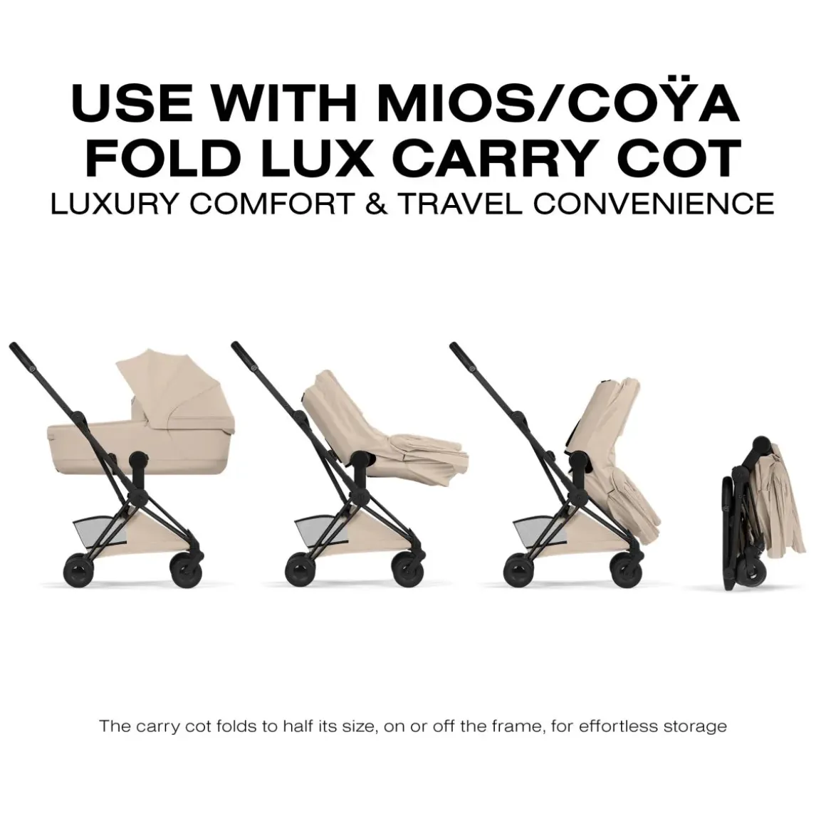 Cybex Coya Stroller (2026) - Style Collection - Matte Black Frame / Cozy Beige Lux Seat