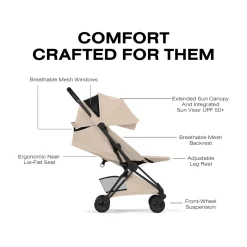 Cybex Coya Stroller (2026) - Style Collection - Matte Black Frame / Cozy Beige Lux Seat