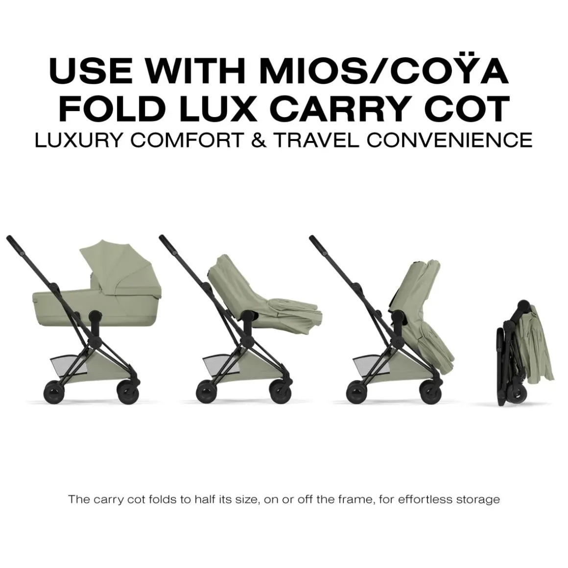 Cybex Coya Stroller (2026) - Style Collection - Matte Black Frame / Sage Green Lux Seat
