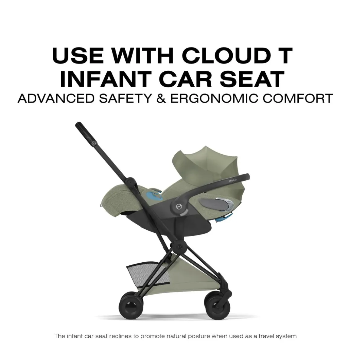 Cybex Coya Stroller (2026) - Style Collection - Matte Black Frame / Sage Green Lux Seat