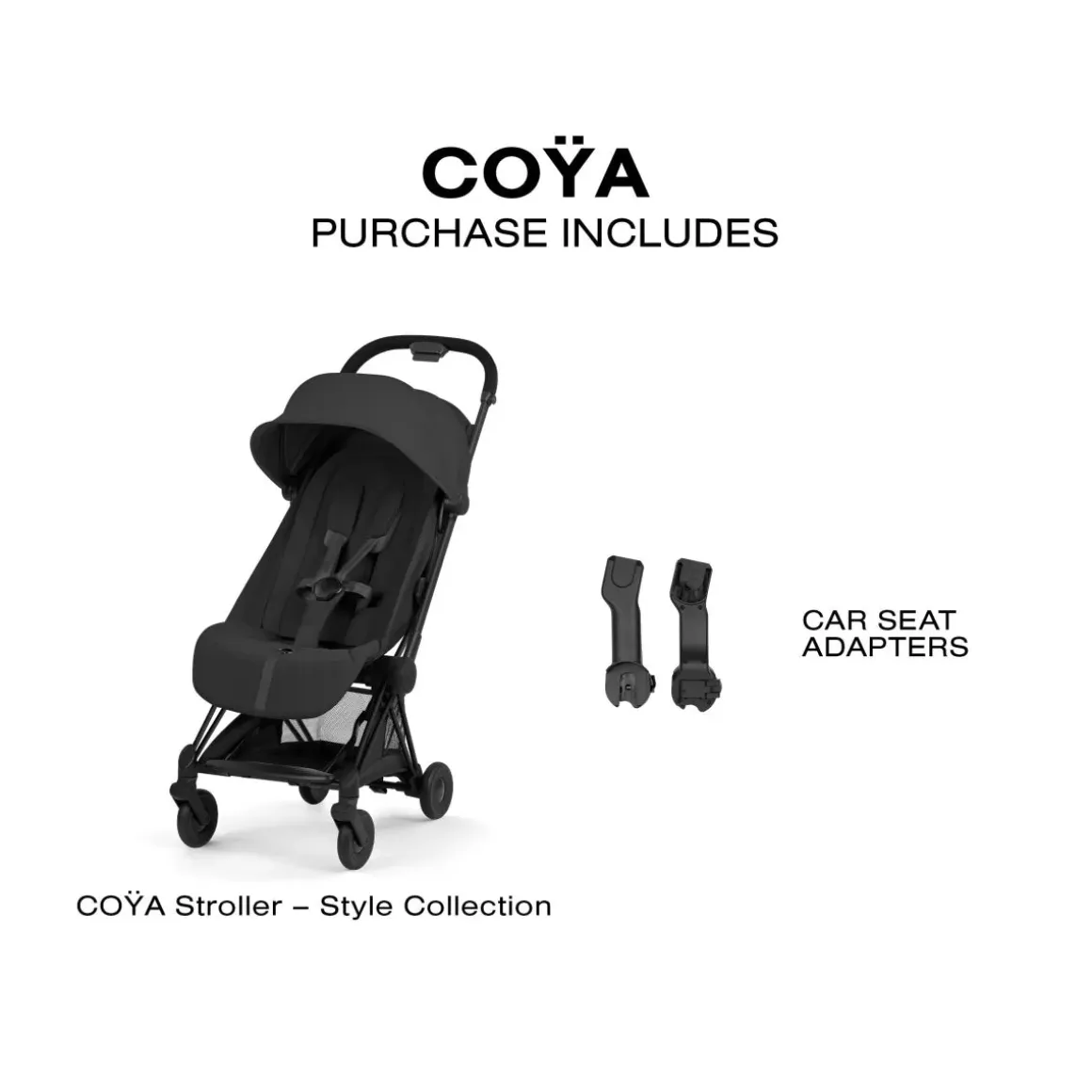 Cybex Coya Stroller (2026) - Style Collection - Matte Black Frame / Sepia Black Lux Seat
