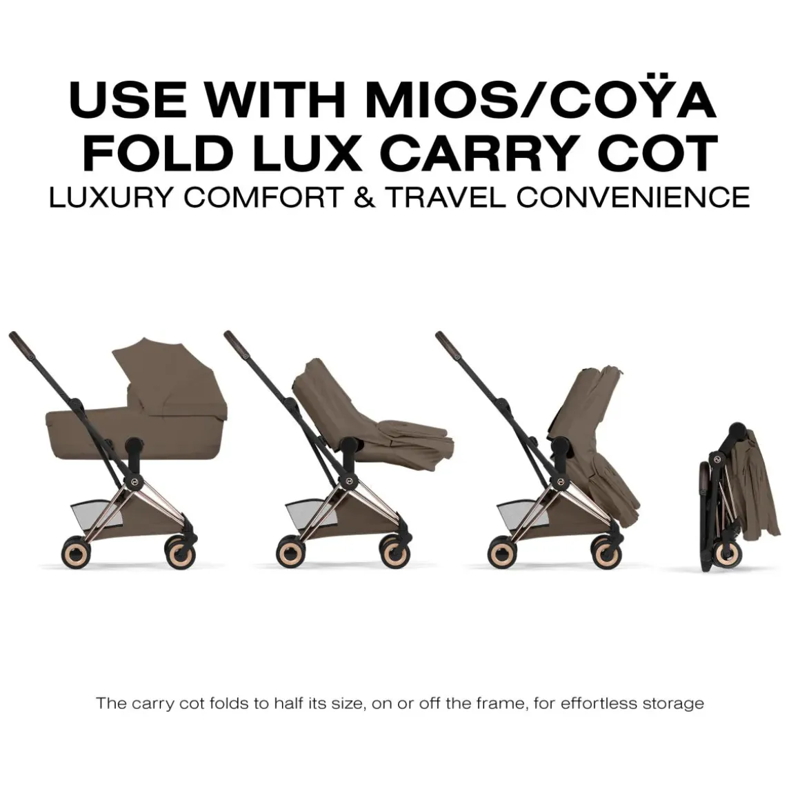 Cybex Coya Stroller (2026) - Style Collection - Rose Gold Frame / Coconut Brown Lux Seat