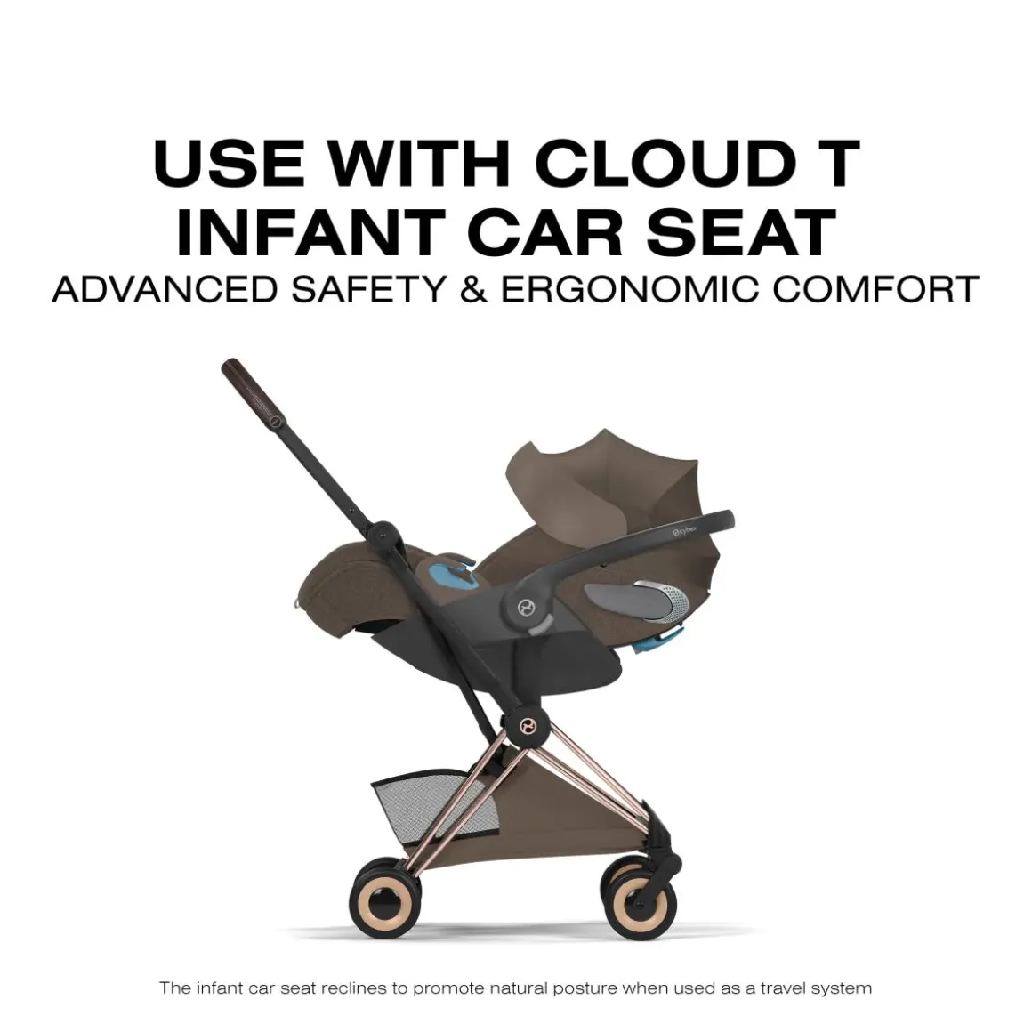 Cybex Coya Stroller (2026) - Style Collection - Rose Gold Frame / Coconut Brown Lux Seat