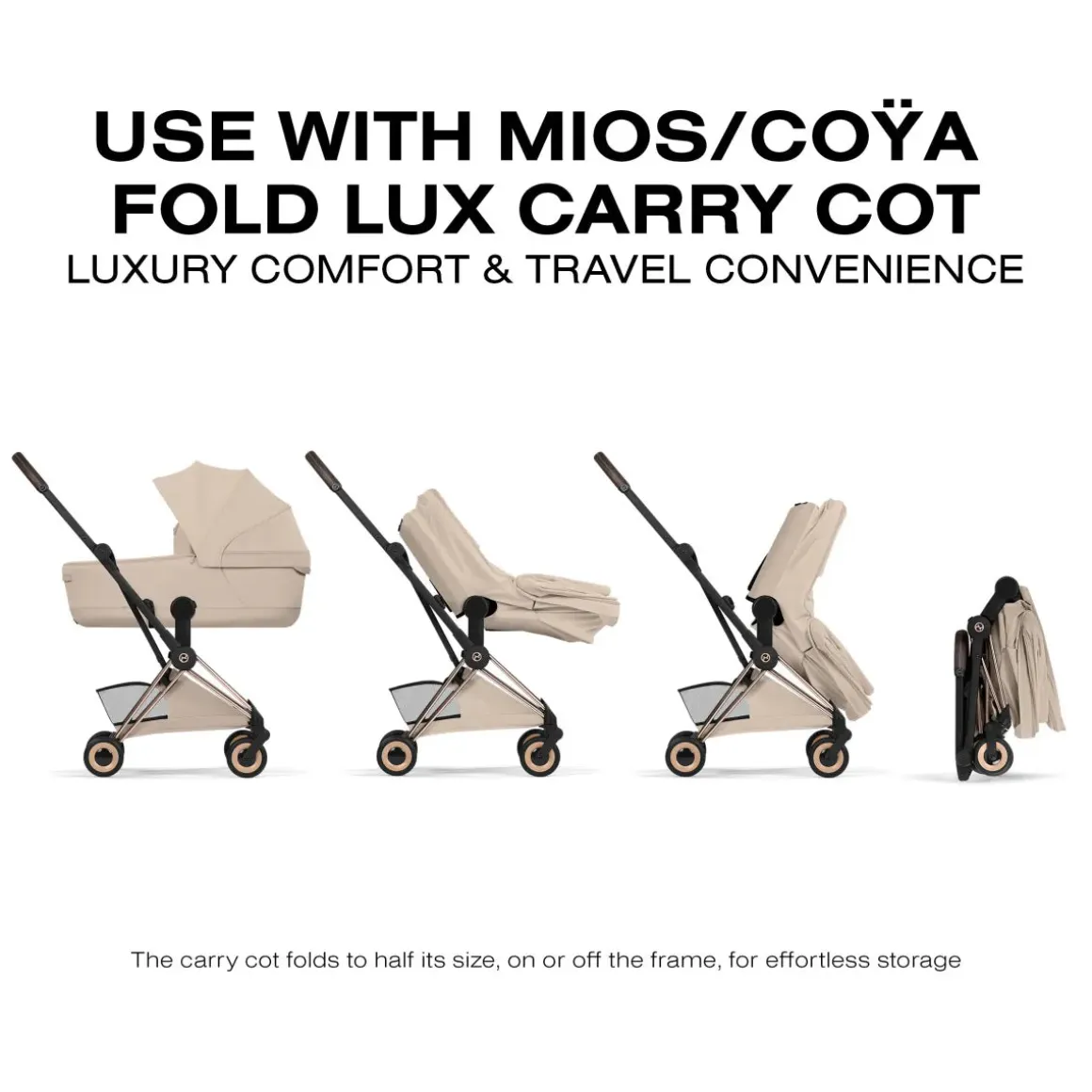 Cybex Coya Stroller (2026) - Style Collection - Rose Gold Frame / Cozy Beige Lux Seat