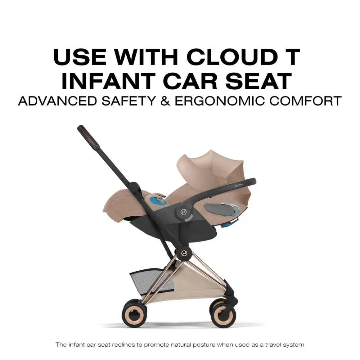Cybex Coya Stroller (2026) - Style Collection - Rose Gold Frame / Cozy Beige Lux Seat