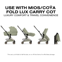 Cybex Coya Stroller (2026) - Style Collection - Rose Gold Frame / Sage Green Lux Seat