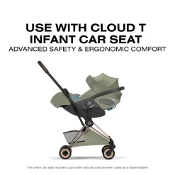 Cybex Coya Stroller (2026) - Style Collection - Rose Gold Frame / Sage Green Lux Seat
