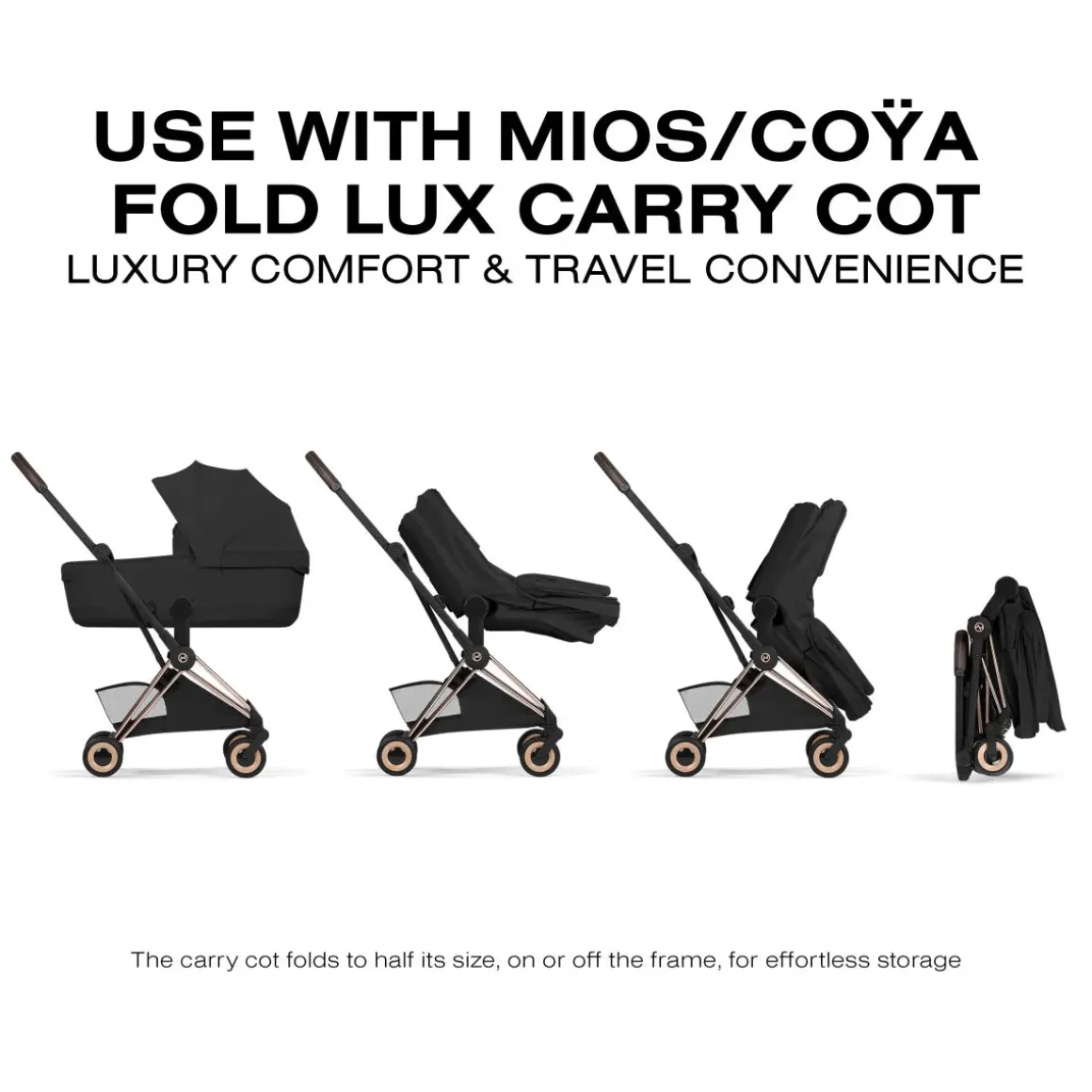 Cybex Coya Stroller (2026) - Style Collection - Rose Gold Frame / Sepia Black Lux Seat
