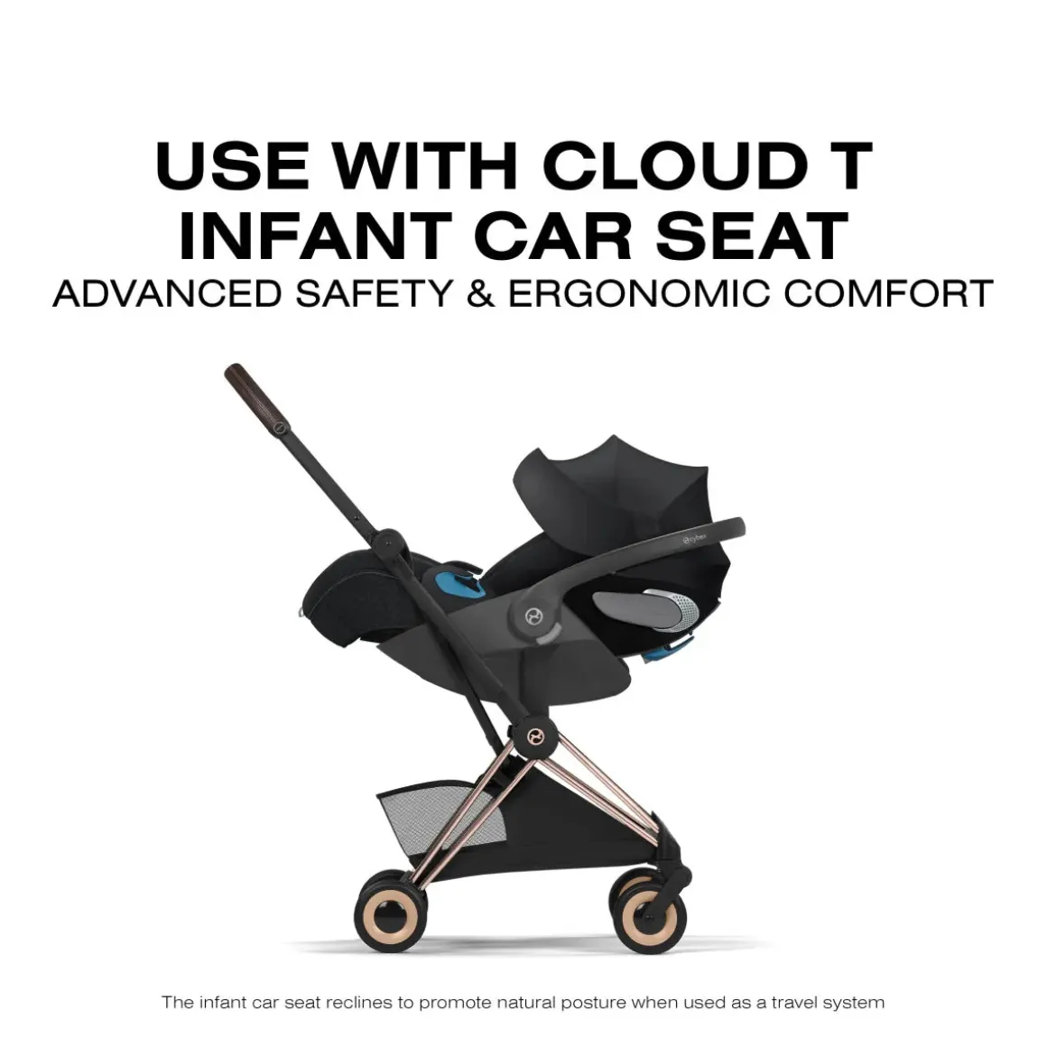 Cybex Coya Stroller (2026) - Style Collection - Rose Gold Frame / Sepia Black Lux Seat