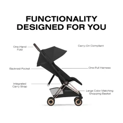 Cybex Coya Stroller (2026) - Style Collection - Rose Gold Frame / Sepia Black Lux Seat