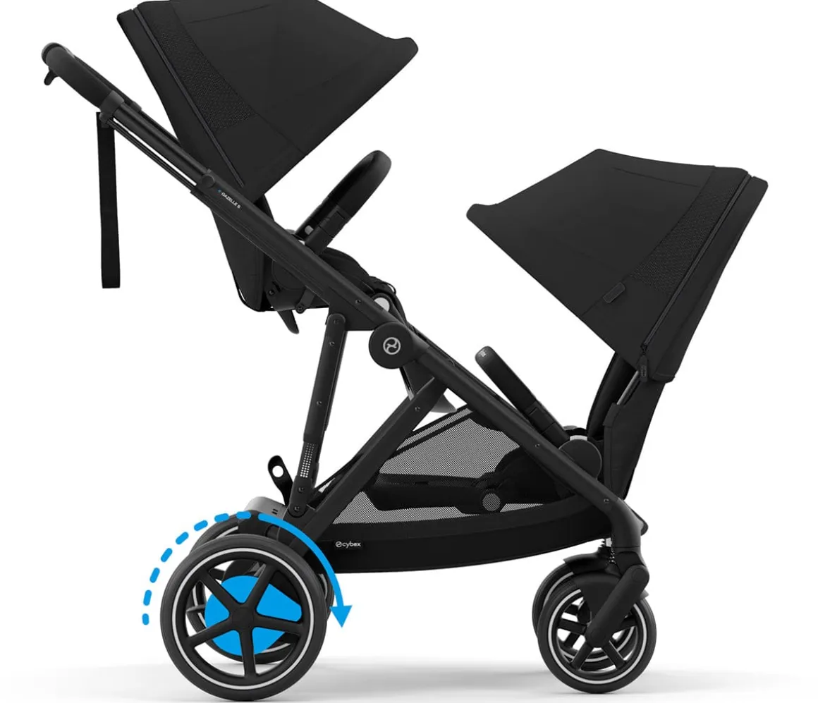 Cybex eGazelle S Electronic Assist Double Stroller Bundle - Taupe Frame / Almond Beige