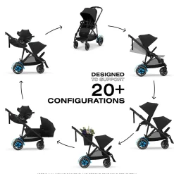 Cybex eGazelle S Electronic Assist Stroller + Gazelle S 2 Cot Bundle - Black Frame / Moon Black