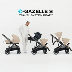 Cybex eGazelle S Electronic Assist Stroller - Black Frame / Moon Black
