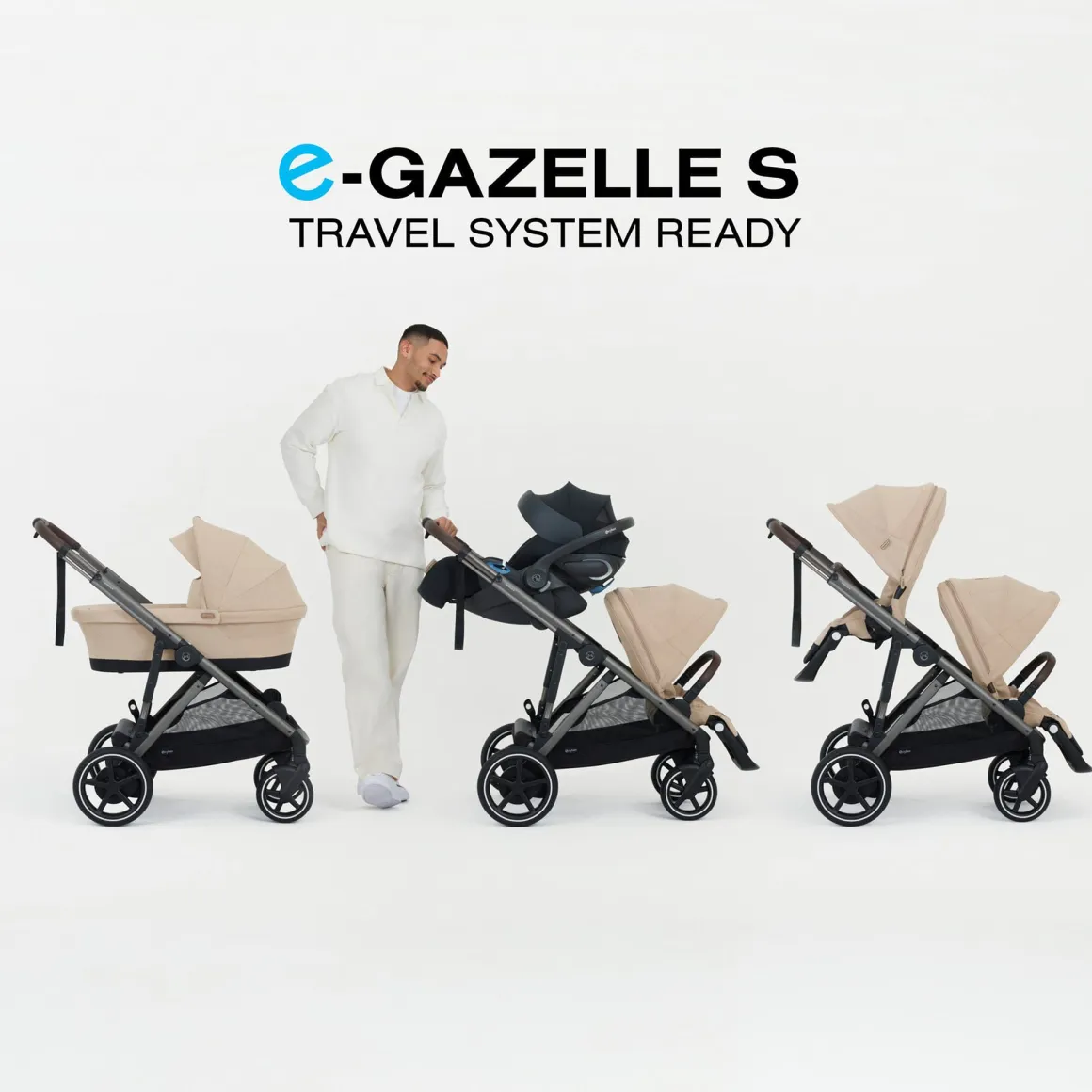 Cybex eGazelle S Electronic Assist Stroller - Silver Frame / Moon Black