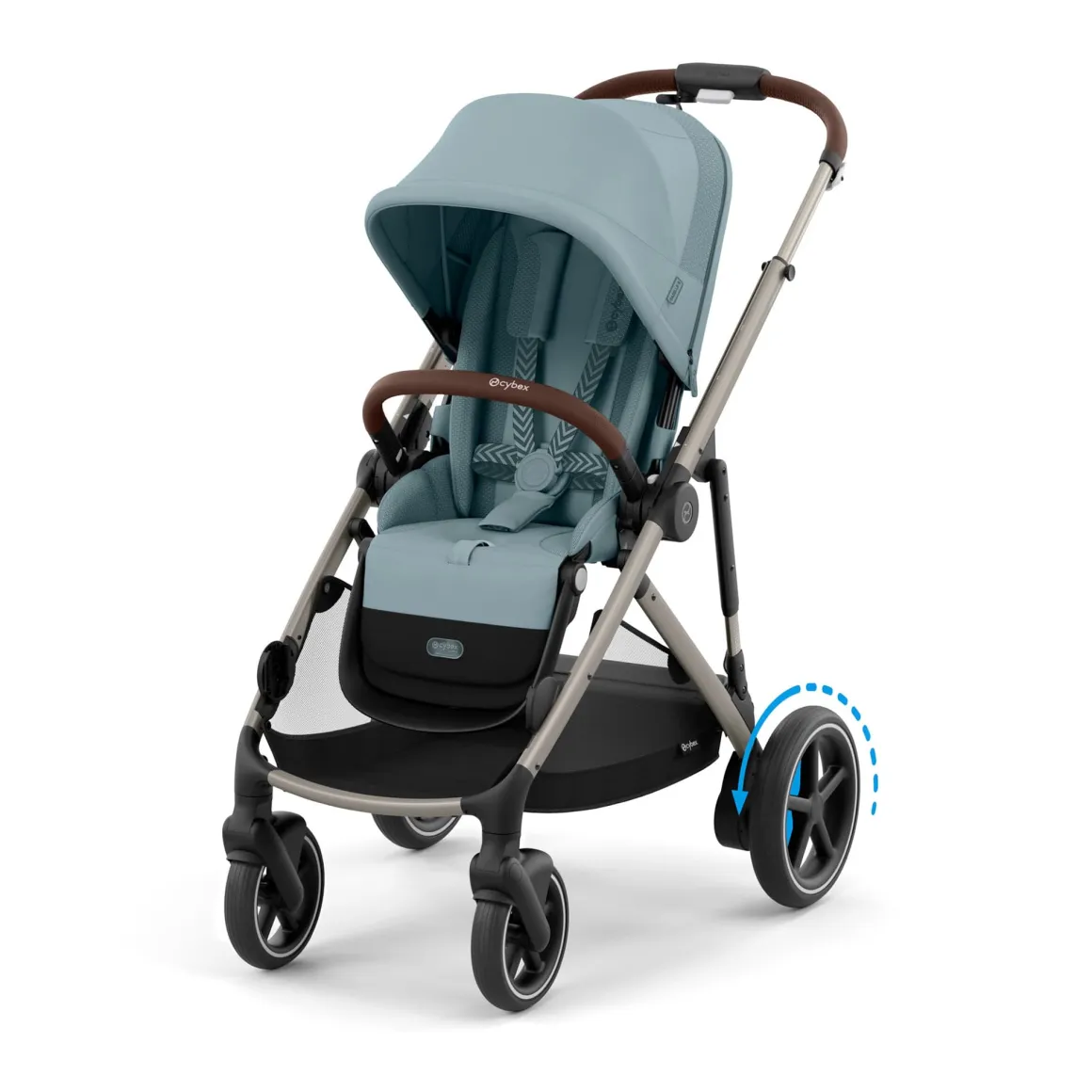Cybex eGazelle S Electronic Assist Stroller - Taupe Frame / Stormy Blue