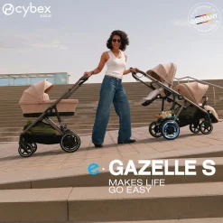 Cybex eGazelle S Electronic Assist Stroller - Taupe Frame / Stormy Blue