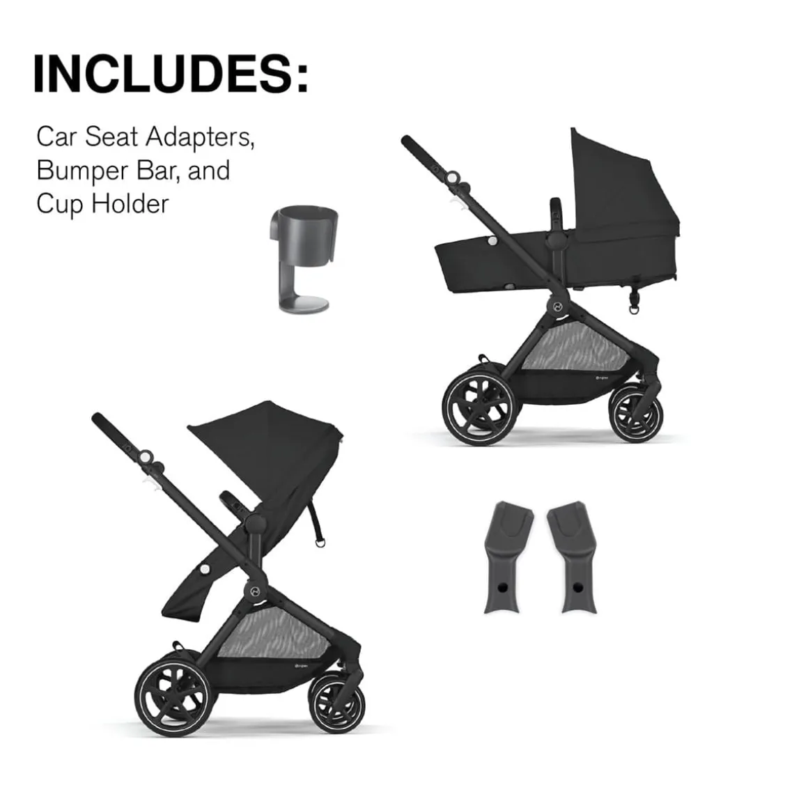 Cybex EOS 2-in-1 Stroller - Moon Black