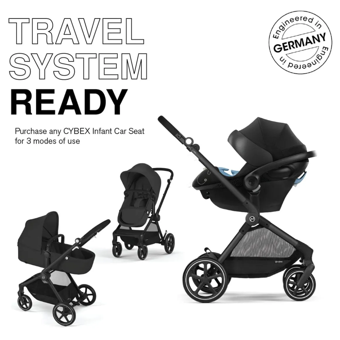 Cybex EOS 2-in-1 Stroller - Moon Black