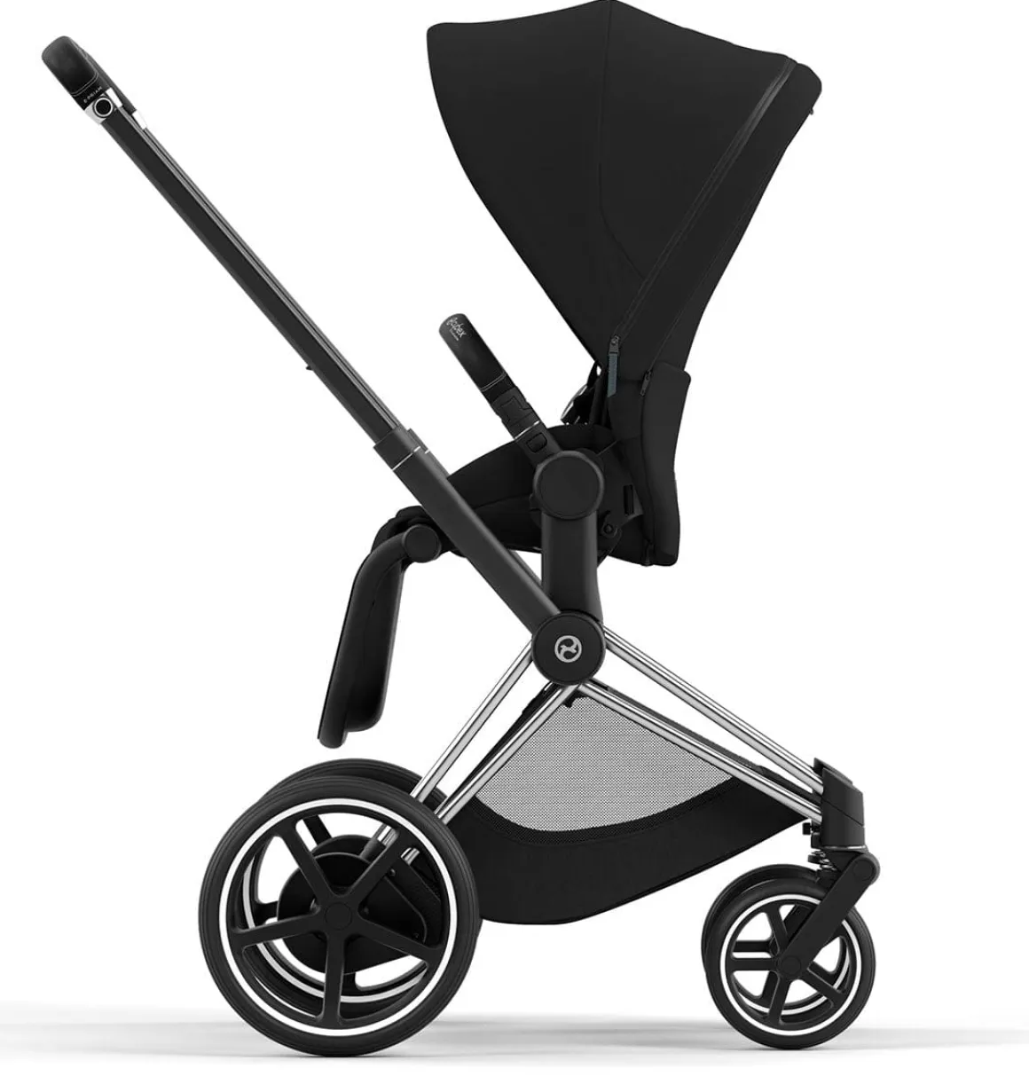 Cybex ePriam 2 Electronic Assist Stroller (One Box) - Chrome / Black / Deep Black