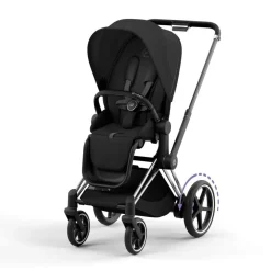 Cybex ePriam 2 Electronic Assist Stroller (One Box) - Chrome / Black / Sepia Black