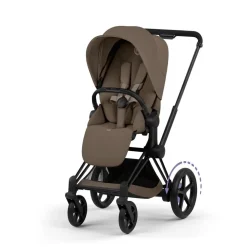 Cybex e-Priam Stroller (2026) - Matte Black Frame / Coconut Brown Lux Seat