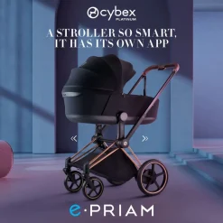 Cybex e-Priam Stroller (2026) - Matte Black Frame / Cozy Beige Lux Seat