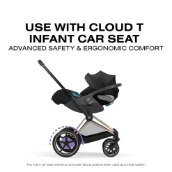 Cybex e-Priam Stroller (2026) - Matte Black Frame / Cozy Beige Lux Seat