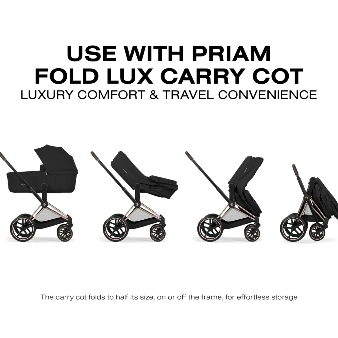 Cybex e-Priam Stroller (2026) - Rose Gold Frame / Sepia Black Lux Seat