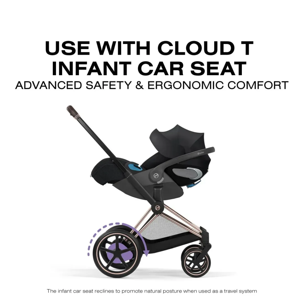 Cybex e-Priam Stroller (2026) - Rose Gold Frame / Sepia Black Lux Seat