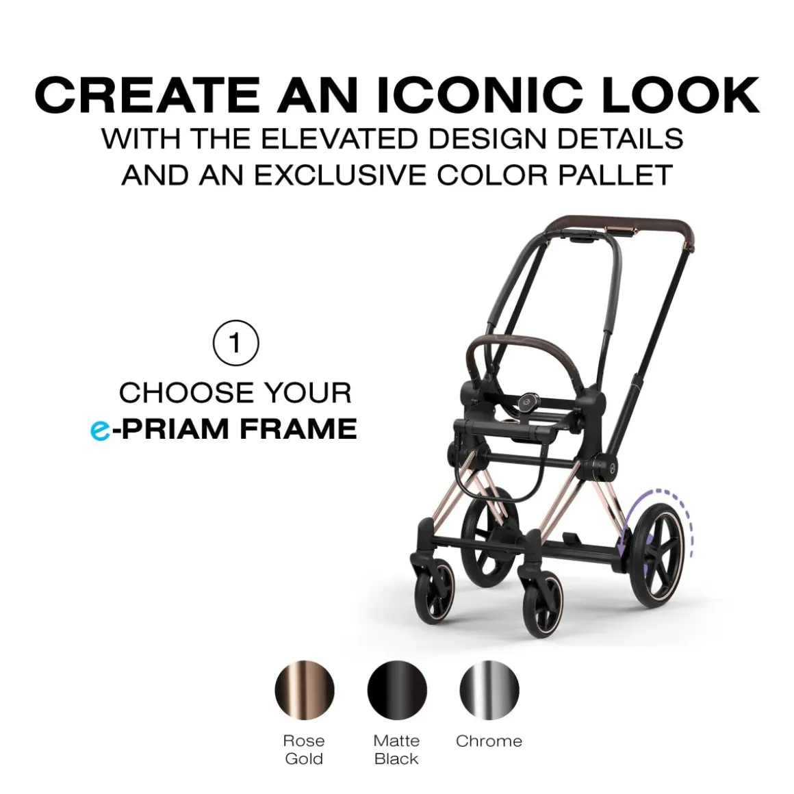 Cybex e-Priam Style Frame (2026) - Rosegold