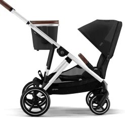 Cybex Gazelle S 2 Double Stroller Bundle - Black Frame / Moon Black