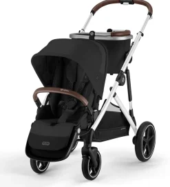 Cybex Gazelle S 2 Double Stroller Bundle - Silver Frame / Ocean Blue