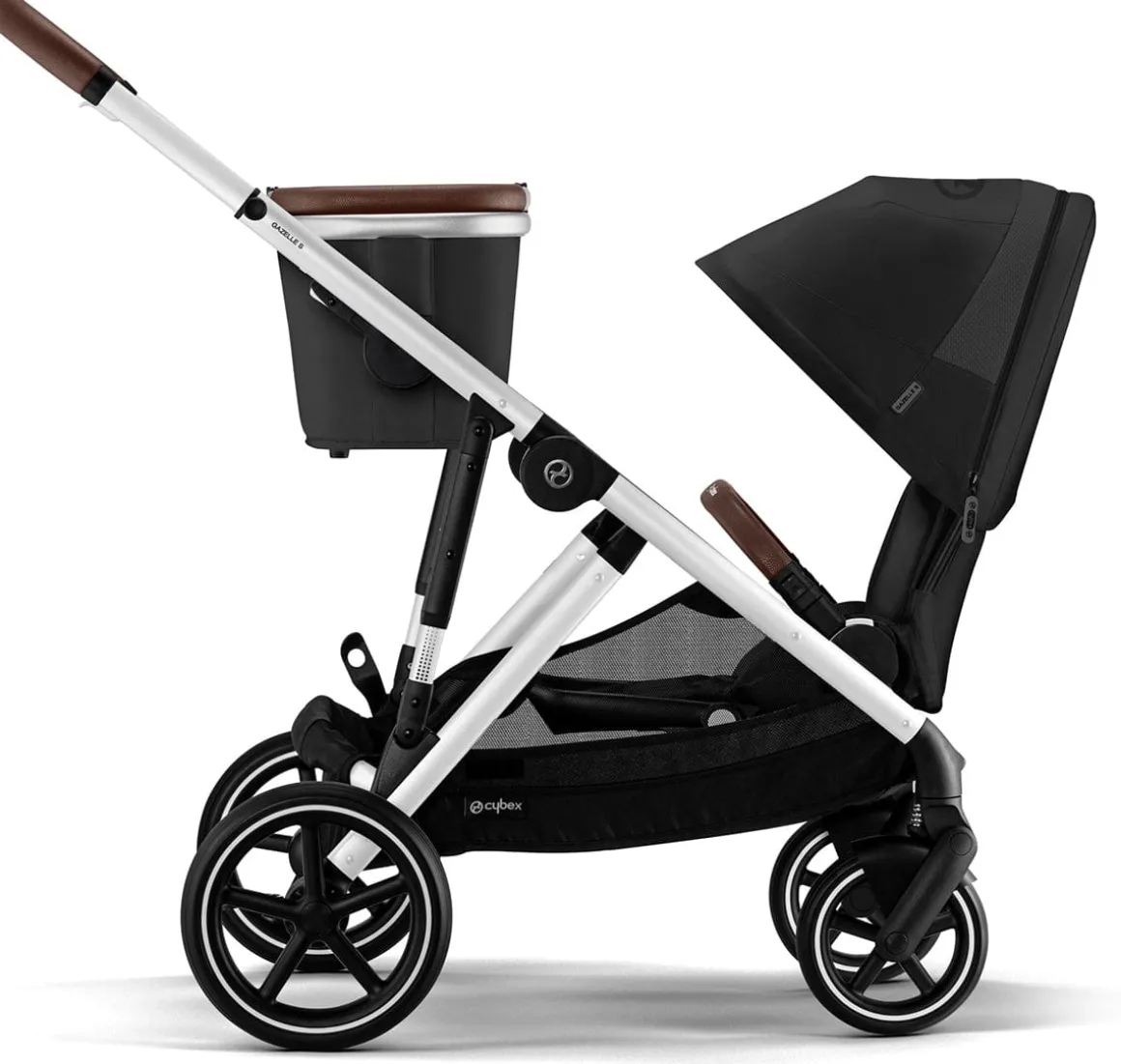 Cybex Gazelle S 2 Double Stroller Bundle - Silver Frame / Ocean Blue