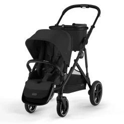 Cybex Gazelle S Single-to-Double Stroller - Black Frame / Moon Black