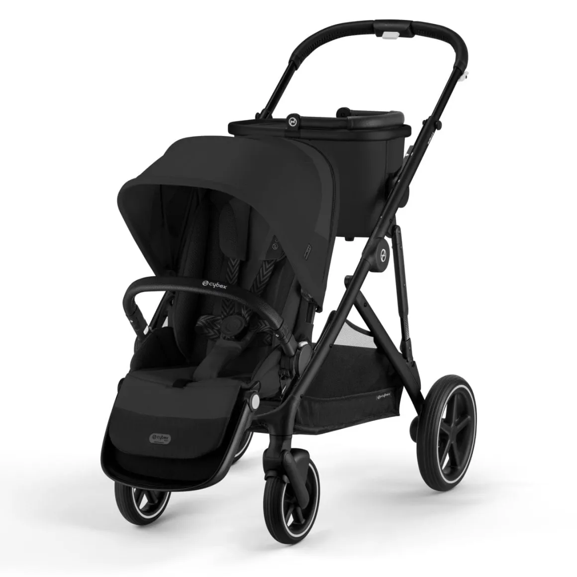 Cybex Gazelle S Single-to-Double Stroller - Black Frame / Moon Black