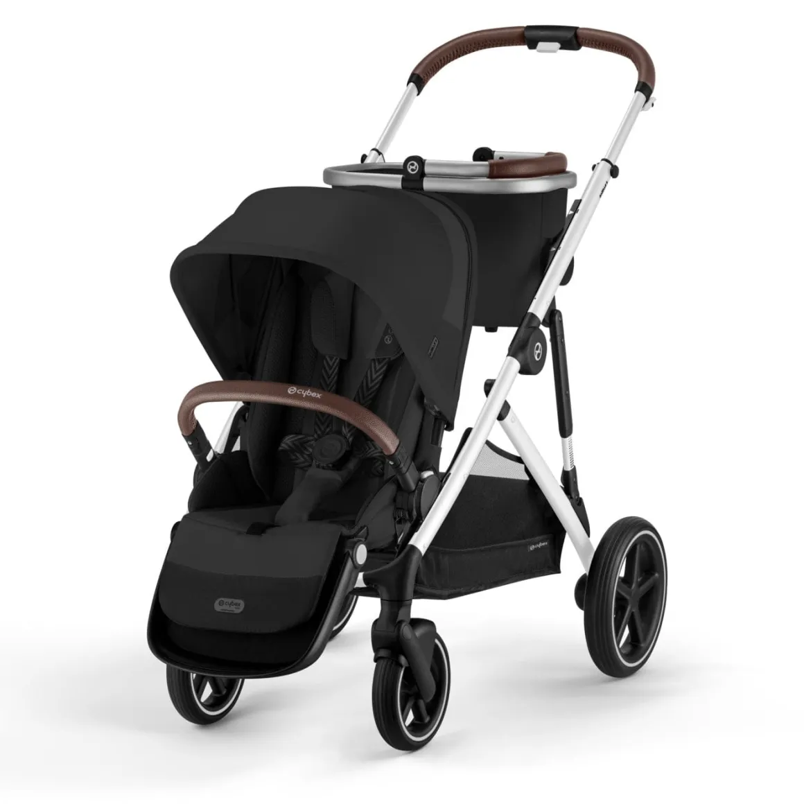 Cybex Gazelle S Single-to-Double Stroller - Silver Frame / Moon Black