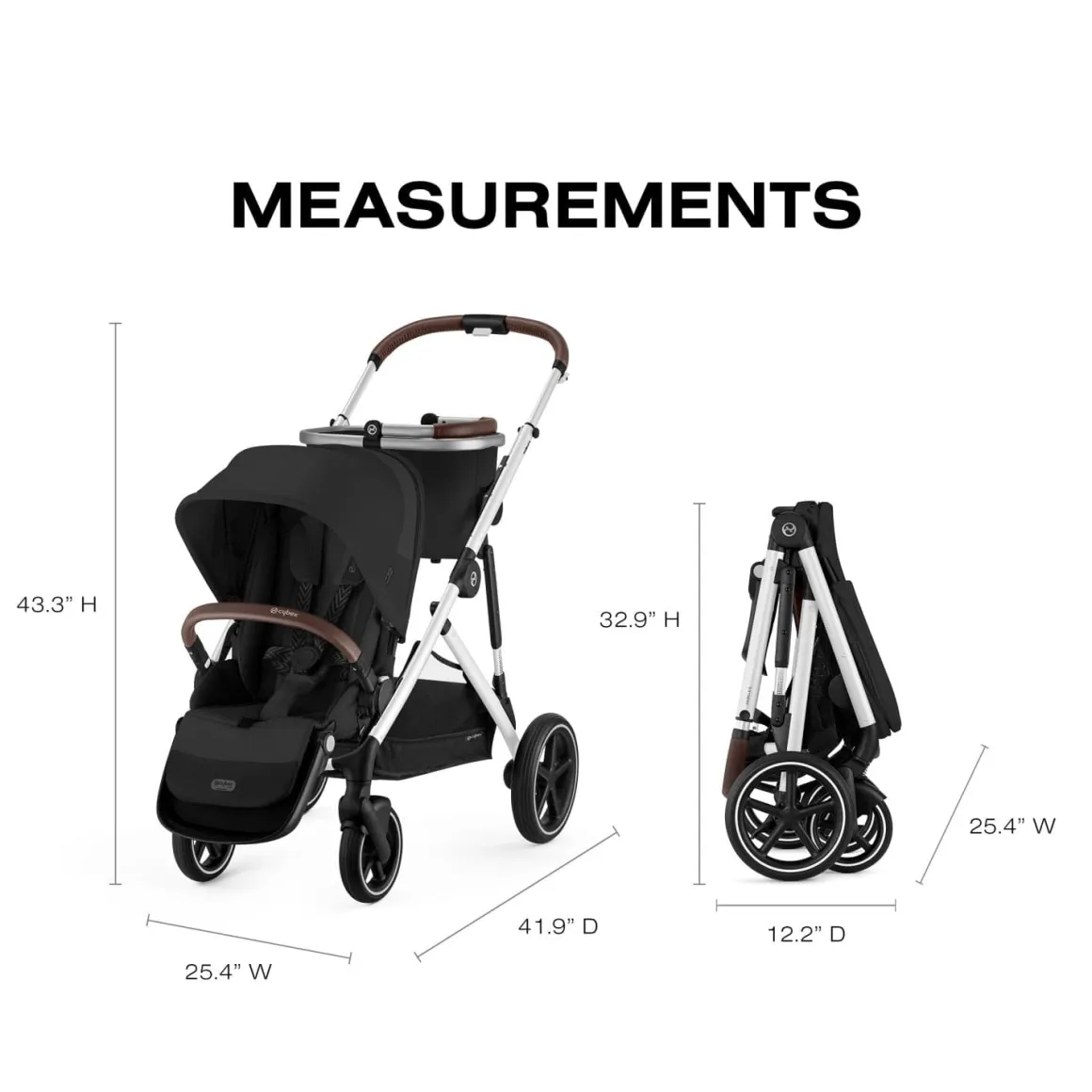 Cybex Gazelle S Single-to-Double Stroller - Silver Frame / Moon Black