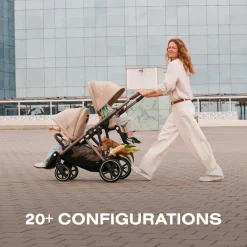Cybex Gazelle S Single-to-Double Stroller - Taupe Frame / Almond Beige