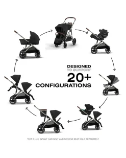 Cybex Gazelle S Single-to-Double Stroller - Taupe Frame / Moon Black
