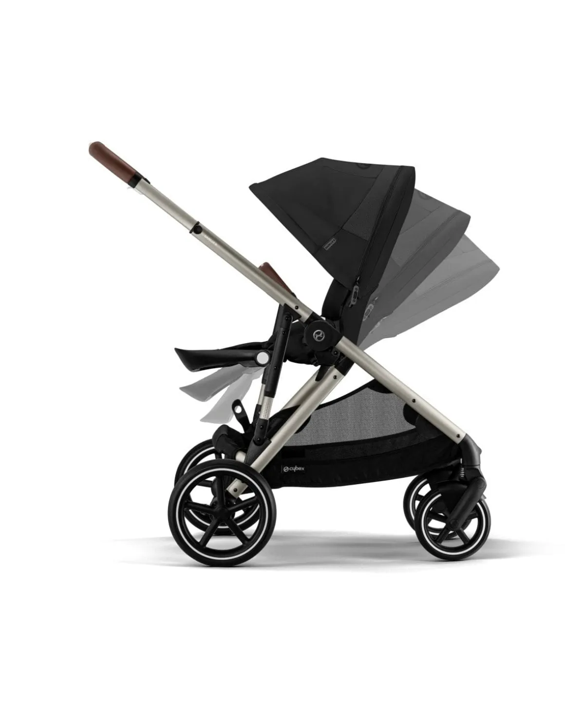 Cybex Gazelle S Single-to-Double Stroller - Taupe Frame / Moon Black