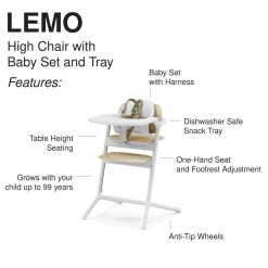 Cybex LEMO High Chair 3-in-1 Set - Sand White