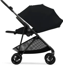 Cybex Melio Carbon 3 Compact Stroller + Melio Cot 3 Bundle - Moon Black