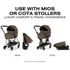 Cybex Mios / Coya Fold Lux Carry Cot (2026) - Coconut Brown