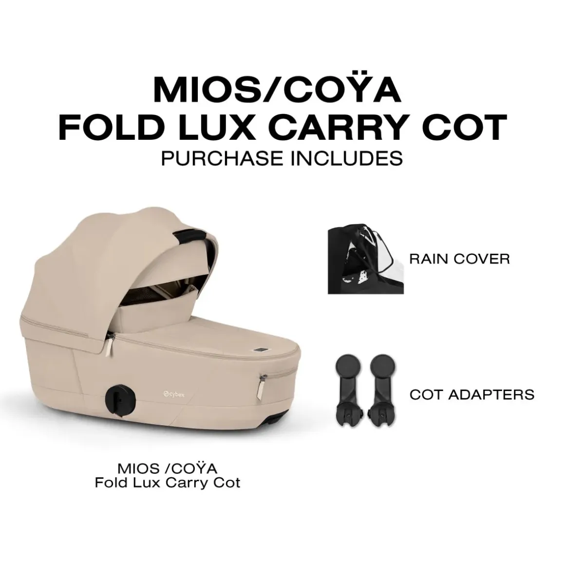 Cybex Mios / Coya Fold Lux Carry Cot (2026) - Cozy Beige
