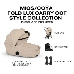 Cybex Mios / Coya Fold Lux Carry Cot (2026) - Style Collection - Cozy Beige